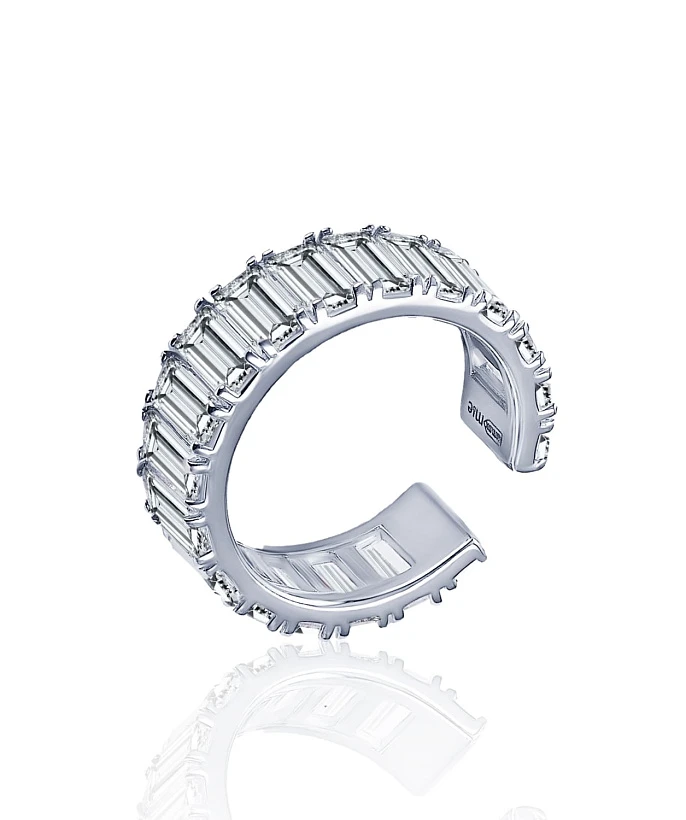 Серебряное кольцо с фианитами Baguette