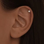Серебряный пирсинг с фианитом MIESTILO