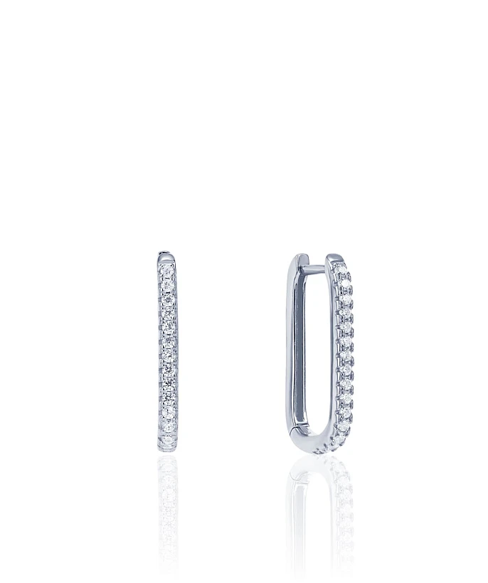 Серебряные серьги с фианитами MIESTILO
