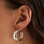 Крупные серьги - кольца "Rosie" из серебра