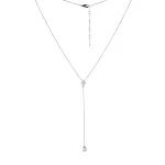 Серебряное колье-галстук с натуральным жемчугом