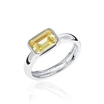 Серебряное кольцо-солитер с желтым фианитом MIESTILO 