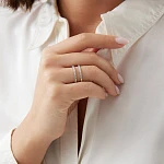 Двойное серебряное кольцо с фианитами