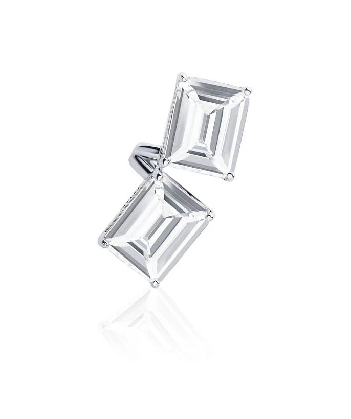 Серебряный крупный кафф A LA RUSSE с фианитами