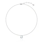 Серебряное колье с овальной подвеской с фианитом