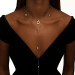 Позолоченное колье-галстук из серебра с барочным жемчугом