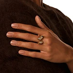 Разомкнутое кольцо PENELOPE из серебра в покрытии желтое золото