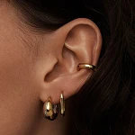 Дутые серебряные серьги - кольца биколор "Gizele"