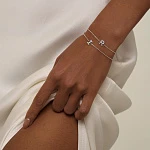 Серебряный браслет с буквой I MIESTILO