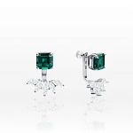 Серебряные серьги-трансформеры ESSENCE с выращенным изумрудом