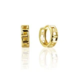 Рельефные серебряные серьги-кольца в позолоте MIESTILO 