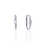 Минималистичные серебряные серьги-конго с фианитами MIESTILO 
