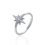 Серебряное кольцо с фианитами в форме звезды Isida