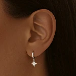 Серебряные серьги-конго с подвеской в форме звезды MIESTILO