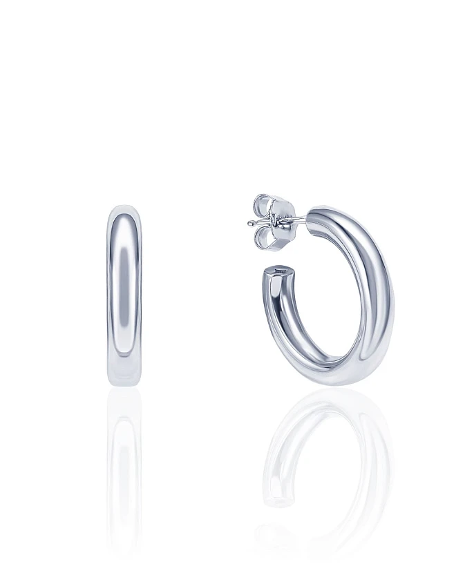 Классические серьги-кольца из серебра MIESTILO 