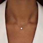 Серебряное колье с квадратным опалом MIESTILO 