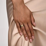 Серебряное кольцо-солитер с желтым фианитом MIESTILO 