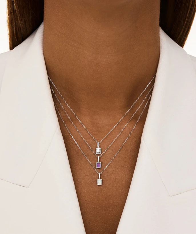 Серебряное колье с аметистом