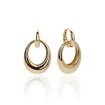 Крупные серьги кольца трансформеры из серебра с покрытием позолота MIESTILO 