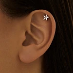 Серебряный пирсинг в ухо MIESTILO