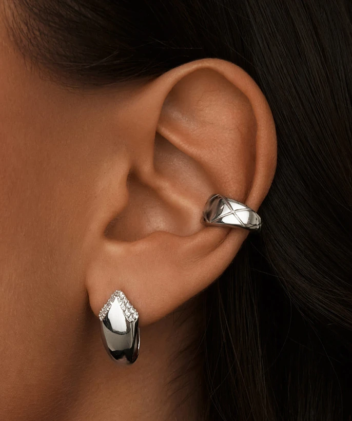 Серебряные серьги-стрелы с фианитами