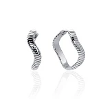 Серебряные серьги-конго с рельефом и волнообразным изгибом MIESTILO 
