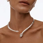 Серебряное жесткое колье Эпиона с горным хрусталем