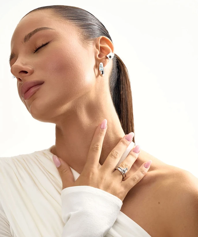 Серебряное кольцо PURITY с белым топазом