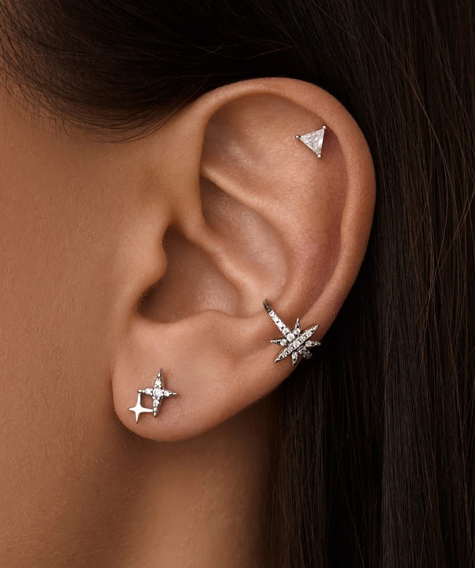 Серьги пусеты со звездами MIESTILO