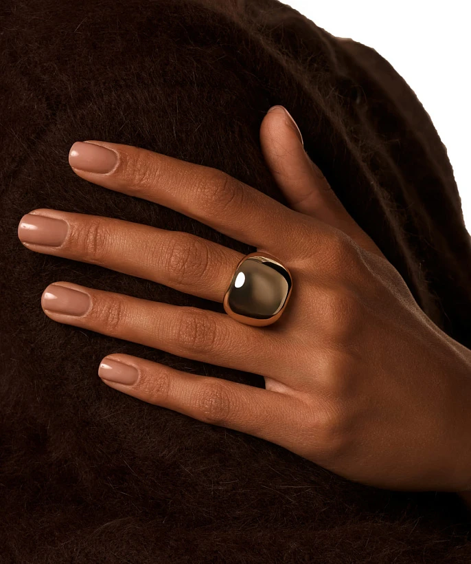 Объемное кольцо ПЕНЕЛОПА из серебра в покрытии желтое золото