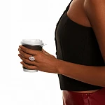 Коктейльное кольцо из серебра с фианитом Овал