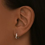 Серебряные серьги-конго в форме сердца MIESTILO 