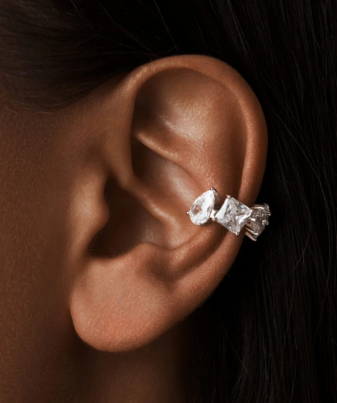 Серебряный кафф A LA RUSSE с россыпью фианитов