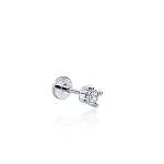 Серебряный пирсинг с фианитом MIESTILO