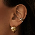 Многослойные витые серьги из серебра в покрытии желтое золото