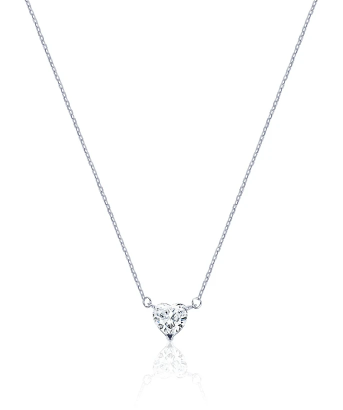 Серебряная подвеска с фианитом в огранке сердце MIESTILO
