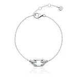 Серебряный браслет с многогранником с фианитами