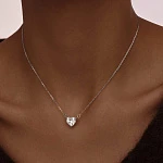 Серебряная подвеска с фианитом в огранке сердце MIESTILO