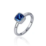 Серебряное кольцо с фианитом в глухой закрепке MIESTILO