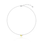 Серебряное колье с желтым фианитом Радиант и белым фианитом Груша