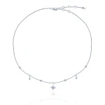 Серебряное колье со звёздами и фианитами Isida