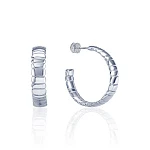 Серебряные фактурные серьги-кольца MIESTILO