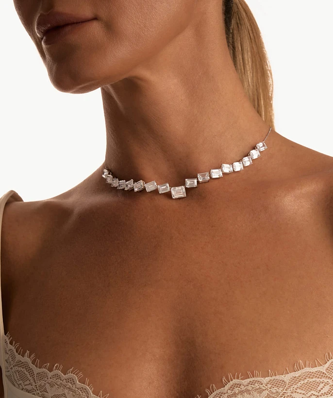 Серебряное колье ГРАЦИЯ с фианитами