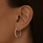 Серебряные серьги-конго с рельефом MIESTILO 