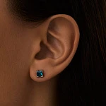 Серебряные мини серьги-пусеты PURITY с London топазом