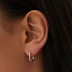 Овальные классические серьги-конго из серебра MIESTILO 