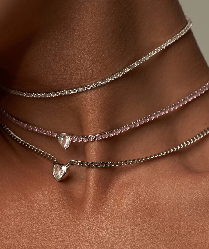 Серебряное колье с фианитом Angel