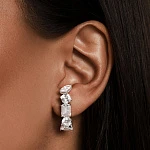 Серебряные серьги-скобы A LA RUSSE с фианитами