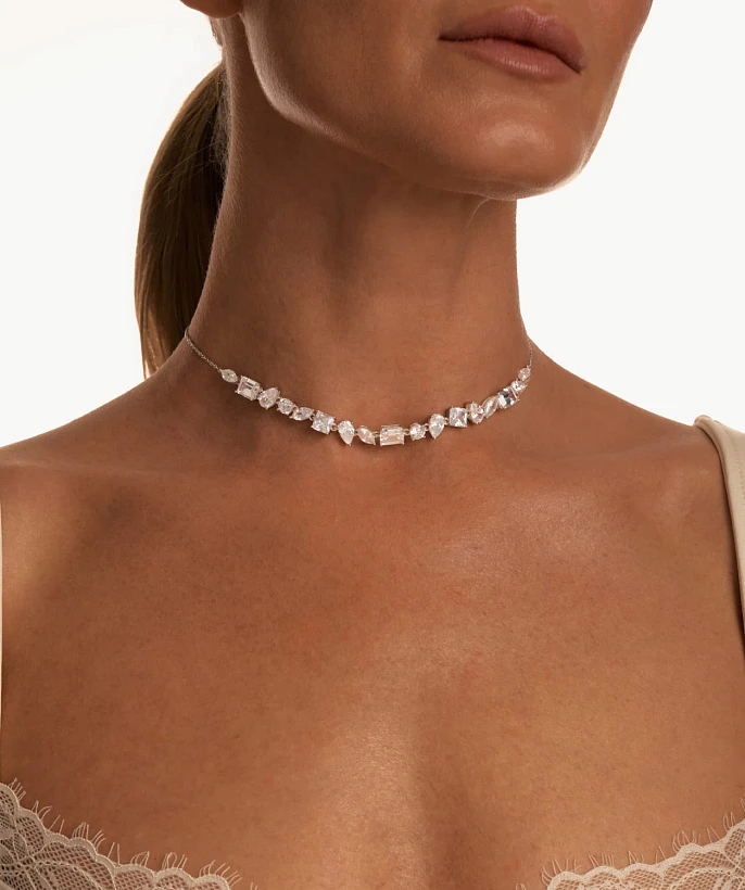 Серебряное колье-чокер ГРАЦИЯ с фианитами