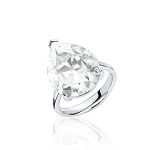 Коктейльное кольцо из серебра с фианитом Груша